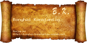 Bonyhai Konstantin névjegykártya